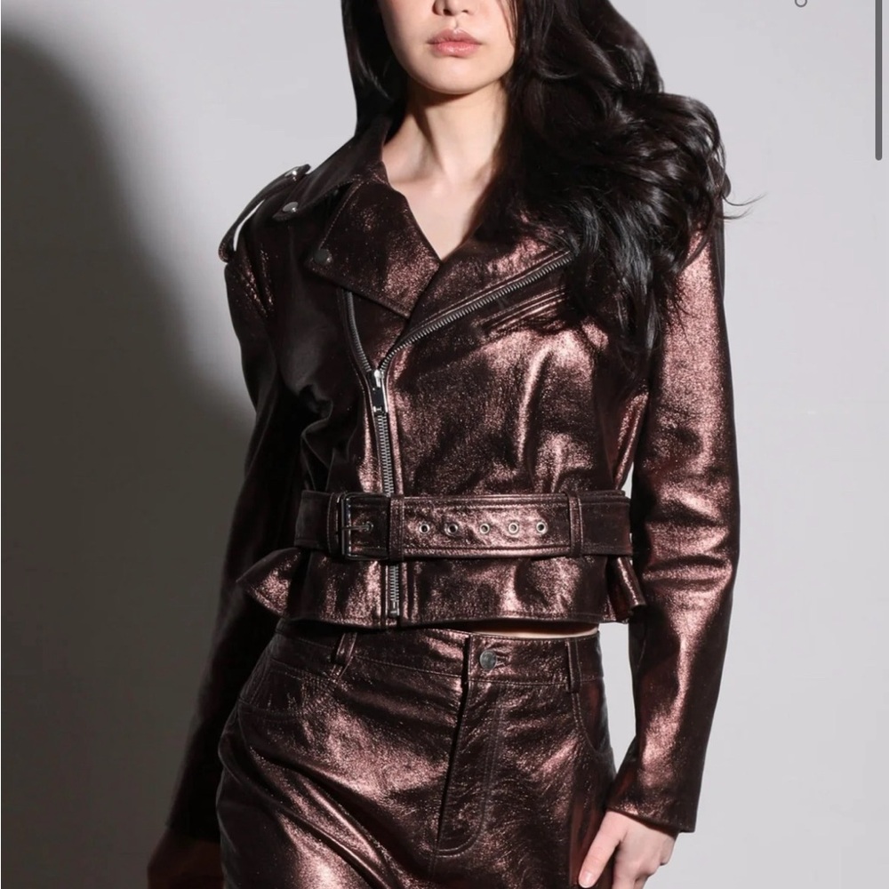 Walter baker Jordy bronze leather jacket size medium